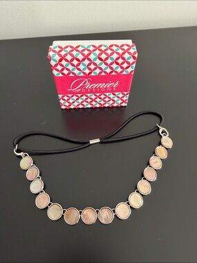 Premier Designs Shell Disc Necklace in Pink and Brown Tones